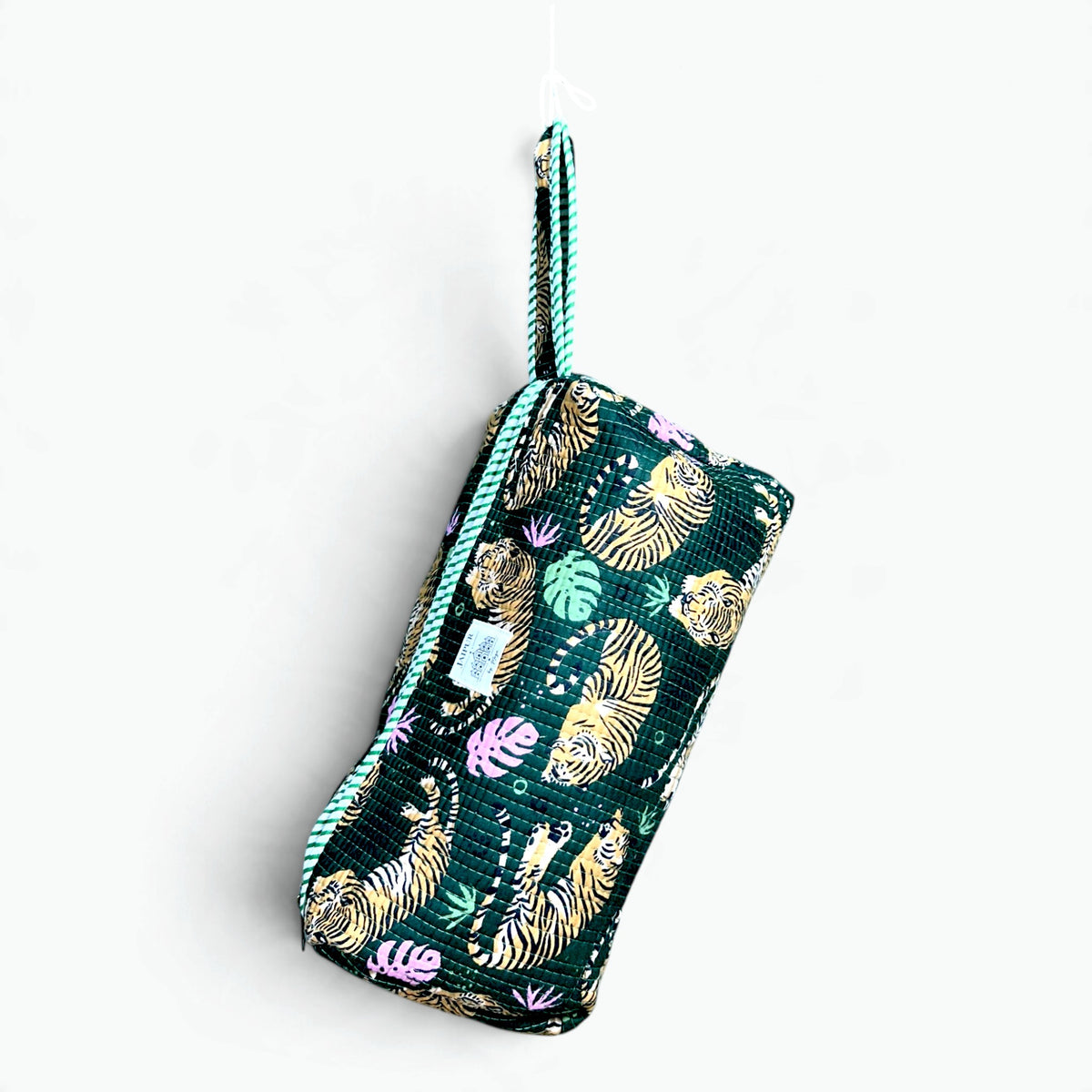 Tiger Jungle Quilted Travel Storage Bag for Dyson Airwrap & Hair Styler Attachments | 6 Compartments, 100% Cotton