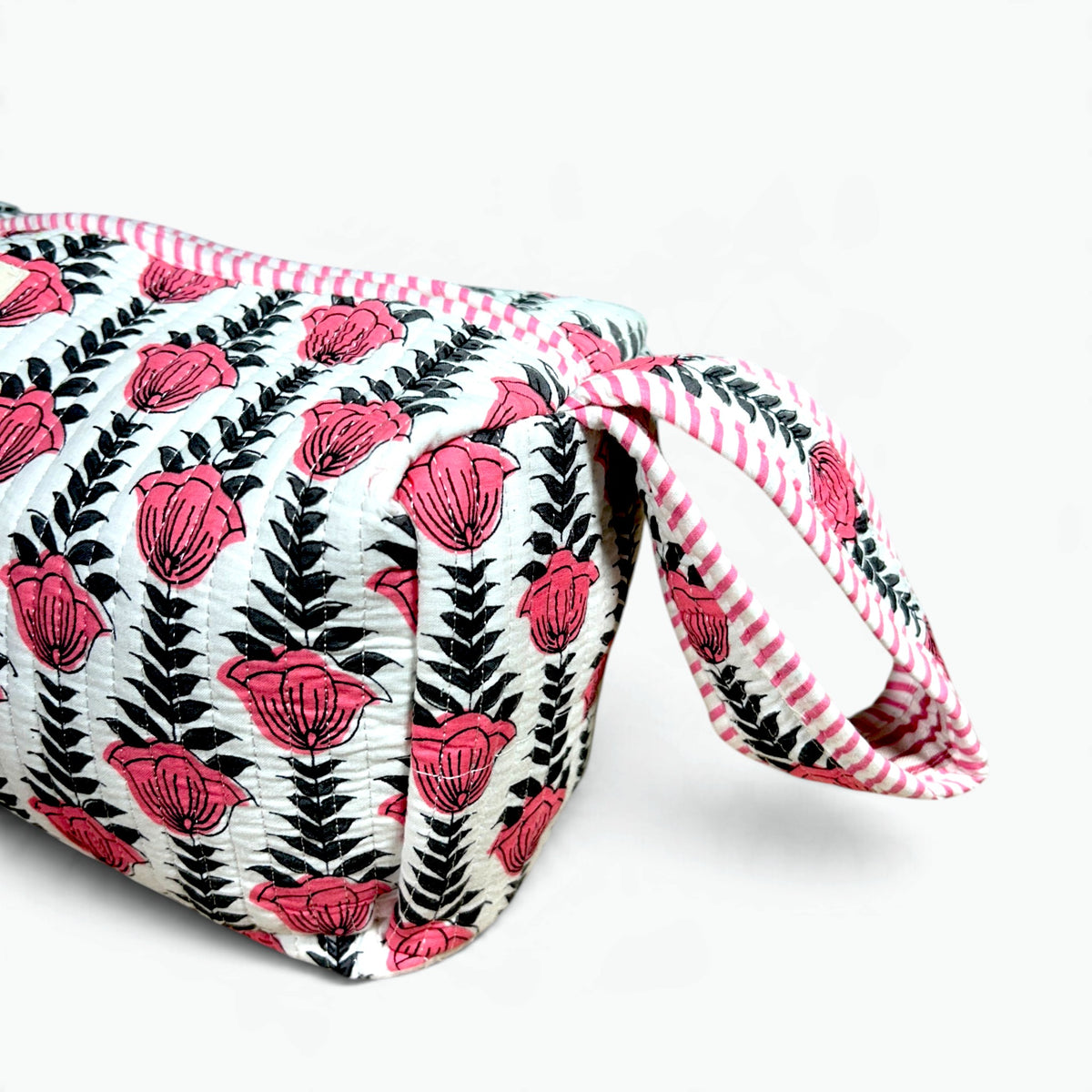 Pink Tulip Quilted Travel Storage Bag for Dyson Airwrap & Hair Styler Attachments | 6 Compartments, 100% Cotton