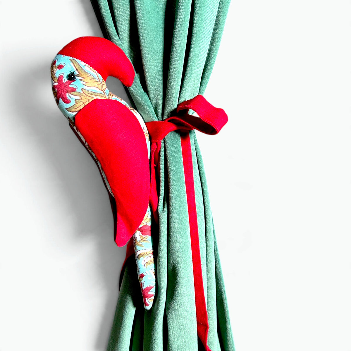 Parrot Curtain Tiebacks (Set of 2) | Handmade Fabric Curtain Holders