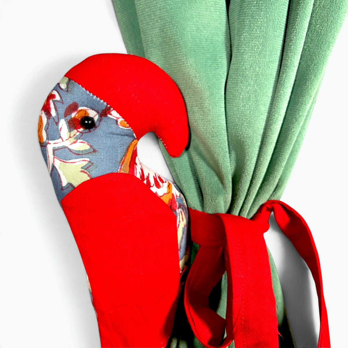 Parrot Curtain Tiebacks (Set of 2) | Handmade Fabric Curtain Holders