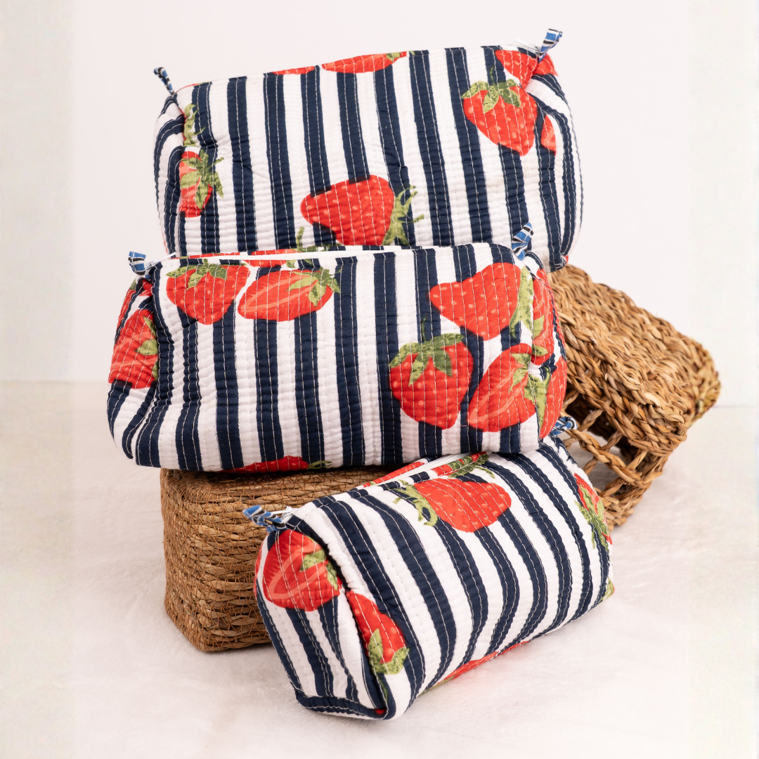 Quilted Makeup Pouch- 3 Sizes Available