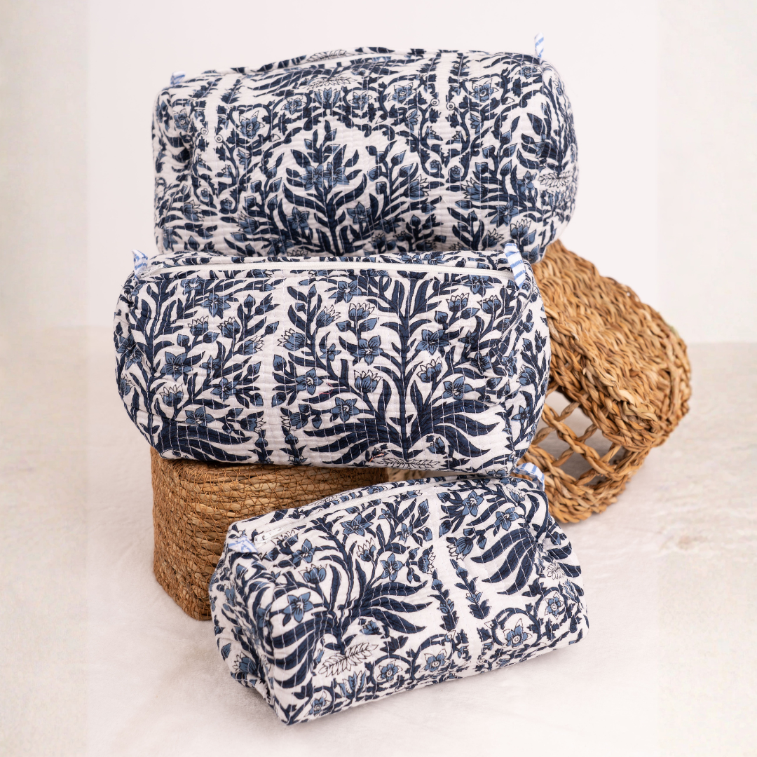 Quilted Makeup Pouch- 3 Sizes Available