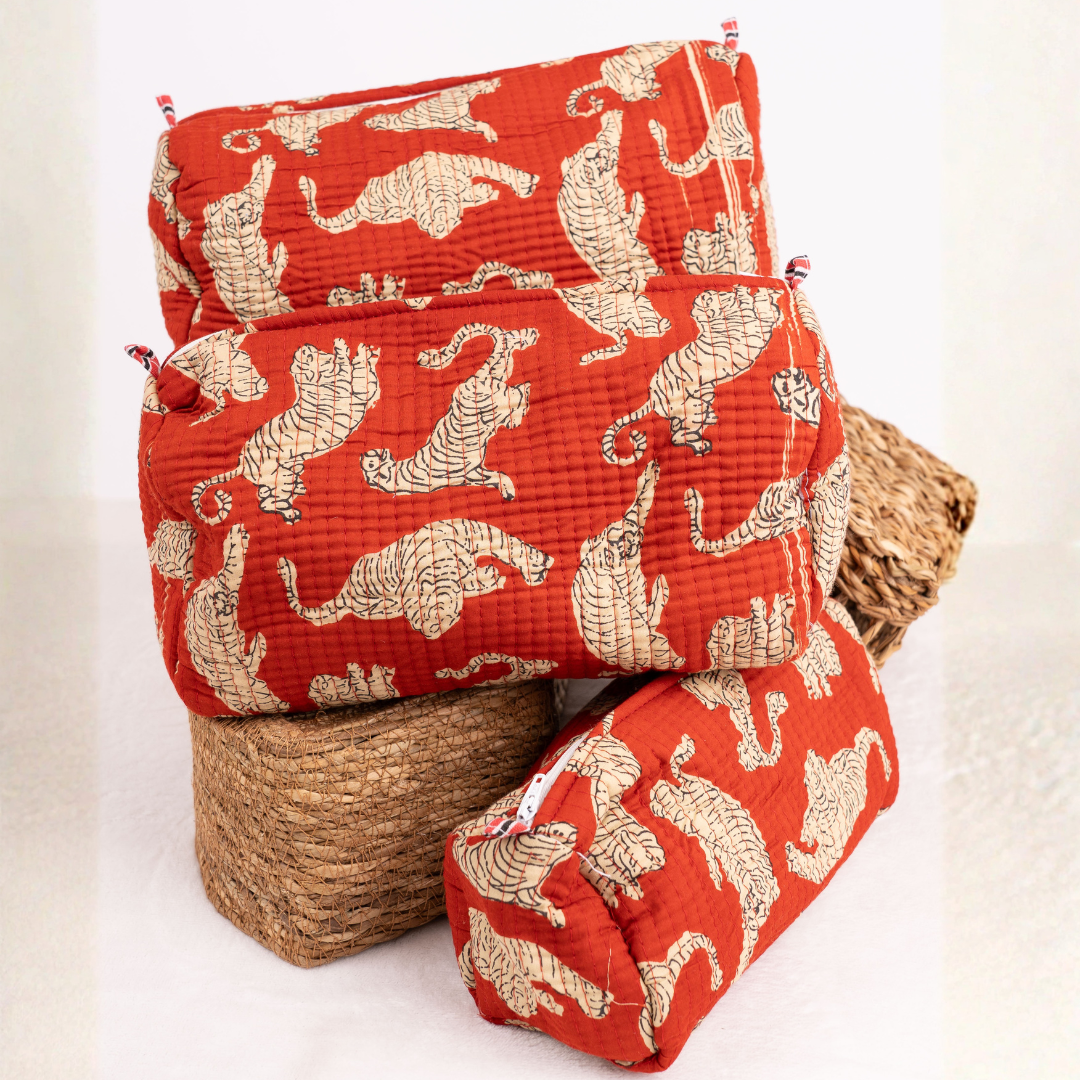 Quilted Makeup Pouch- 3 Sizes Available