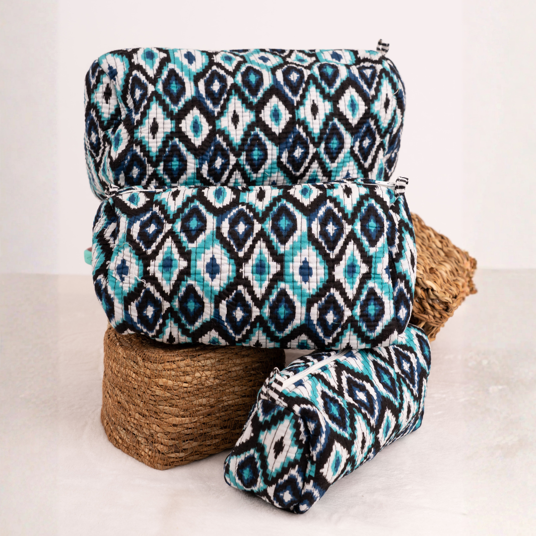 Quilted Makeup Pouch- 3 Sizes Available