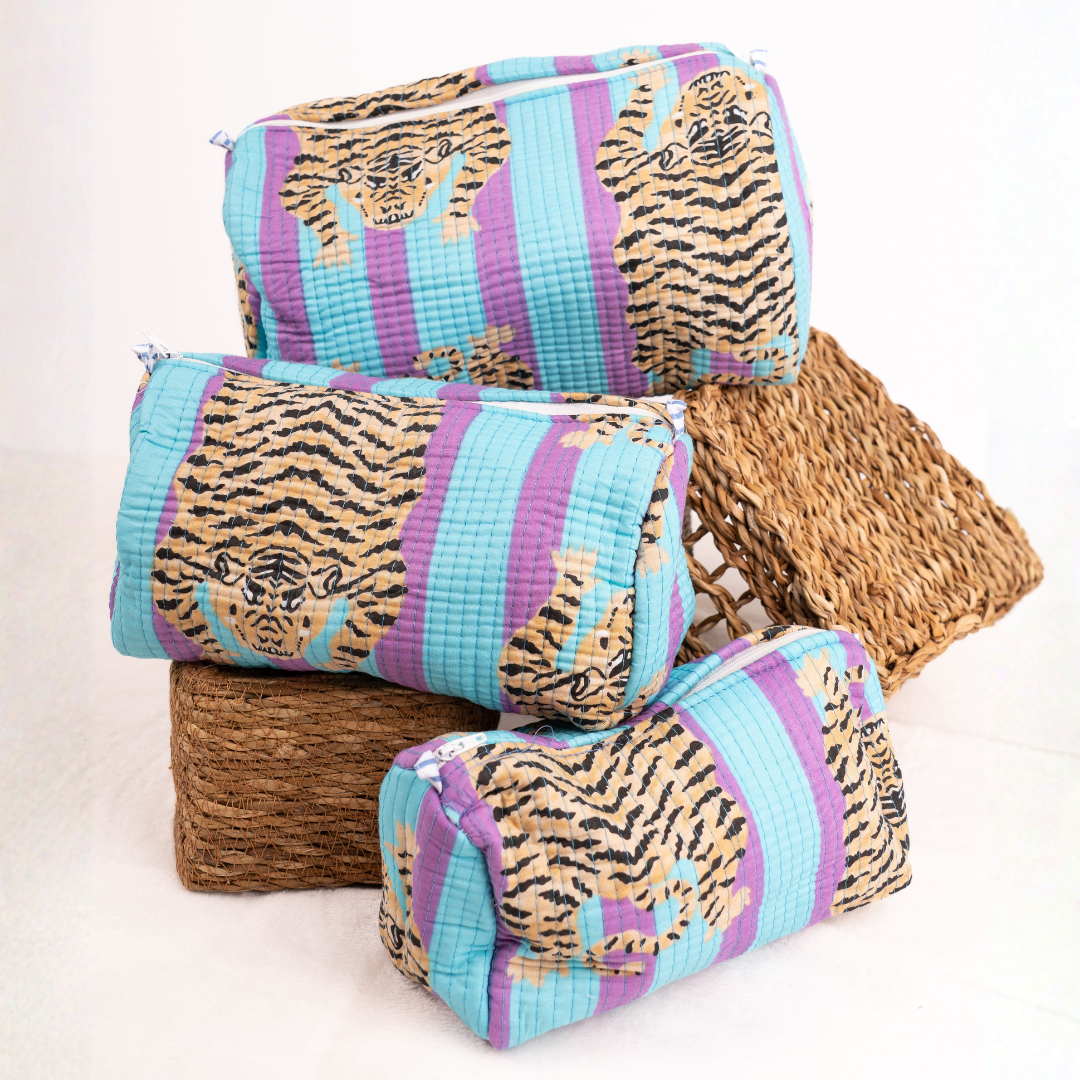 Quilted Makeup Pouch- 3 Sizes Available