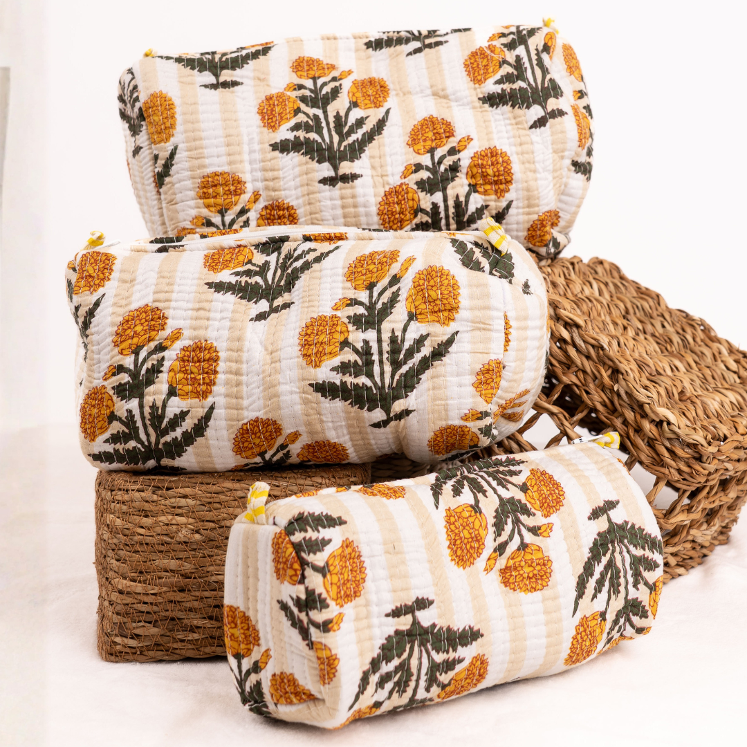 Quilted Makeup Pouch- 3 Sizes Available