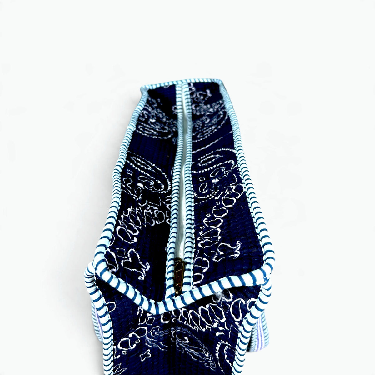 Bandana Paisley Quilted Tote Bag | Cotton Shoulder Tote with Pocket
