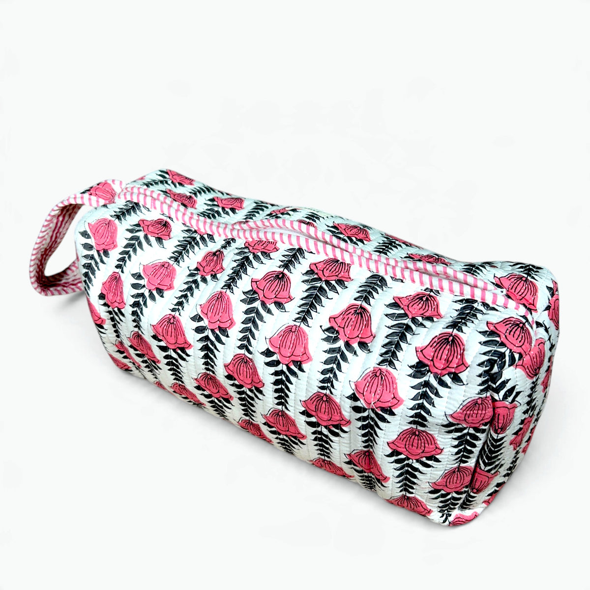 Pink Tulip Quilted Travel Storage Bag for Dyson Airwrap & Hair Styler Attachments | 6 Compartments, 100% Cotton