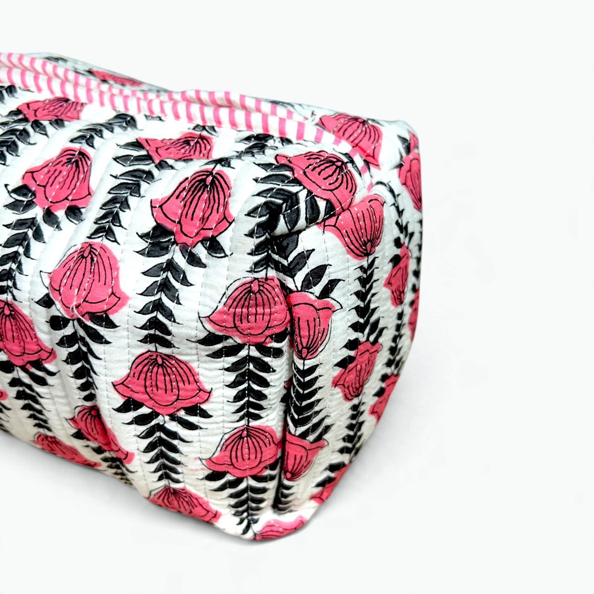 Pink Tulip Quilted Travel Storage Bag for Dyson Airwrap & Hair Styler Attachments | 6 Compartments, 100% Cotton