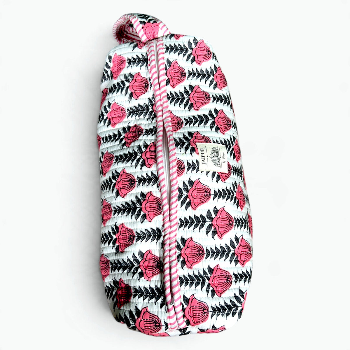 Pink Tulip Quilted Travel Storage Bag for Dyson Airwrap & Hair Styler Attachments | 6 Compartments, 100% Cotton