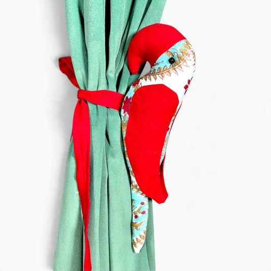Parrot Curtain Tiebacks (Set of 2) | Handmade Fabric Curtain Holders