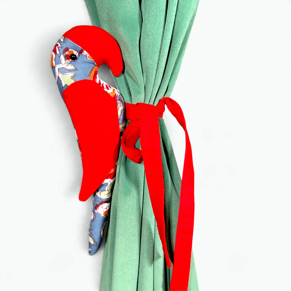 Parrot Curtain Tiebacks (Set of 2) | Handmade Fabric Curtain Holders