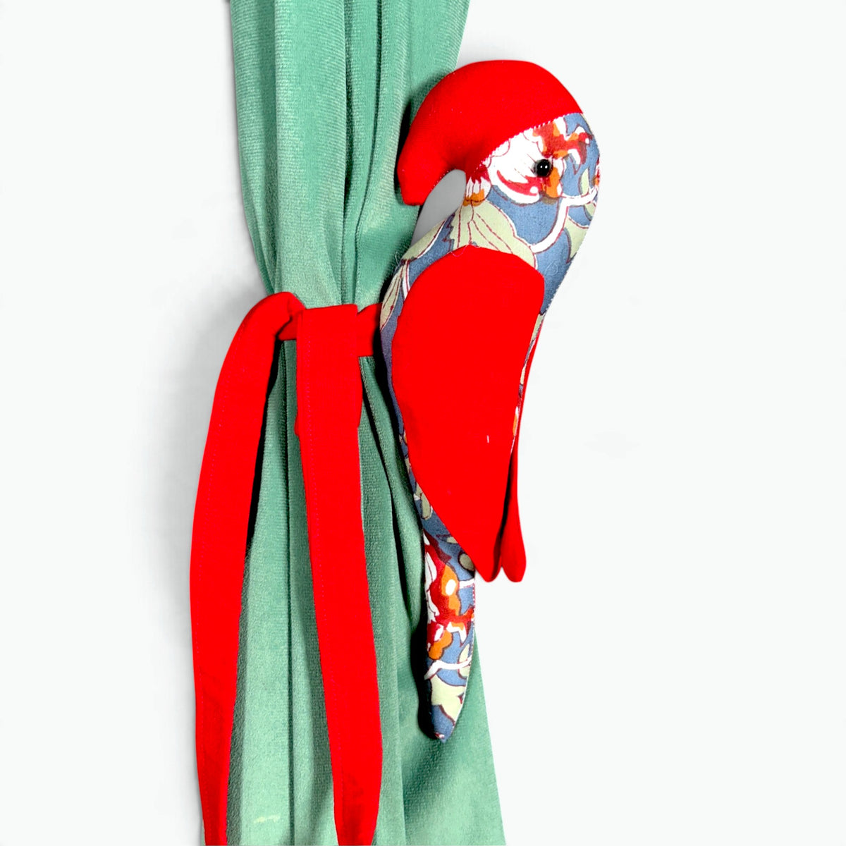 Parrot Curtain Tiebacks (Set of 2) | Handmade Fabric Curtain Holders
