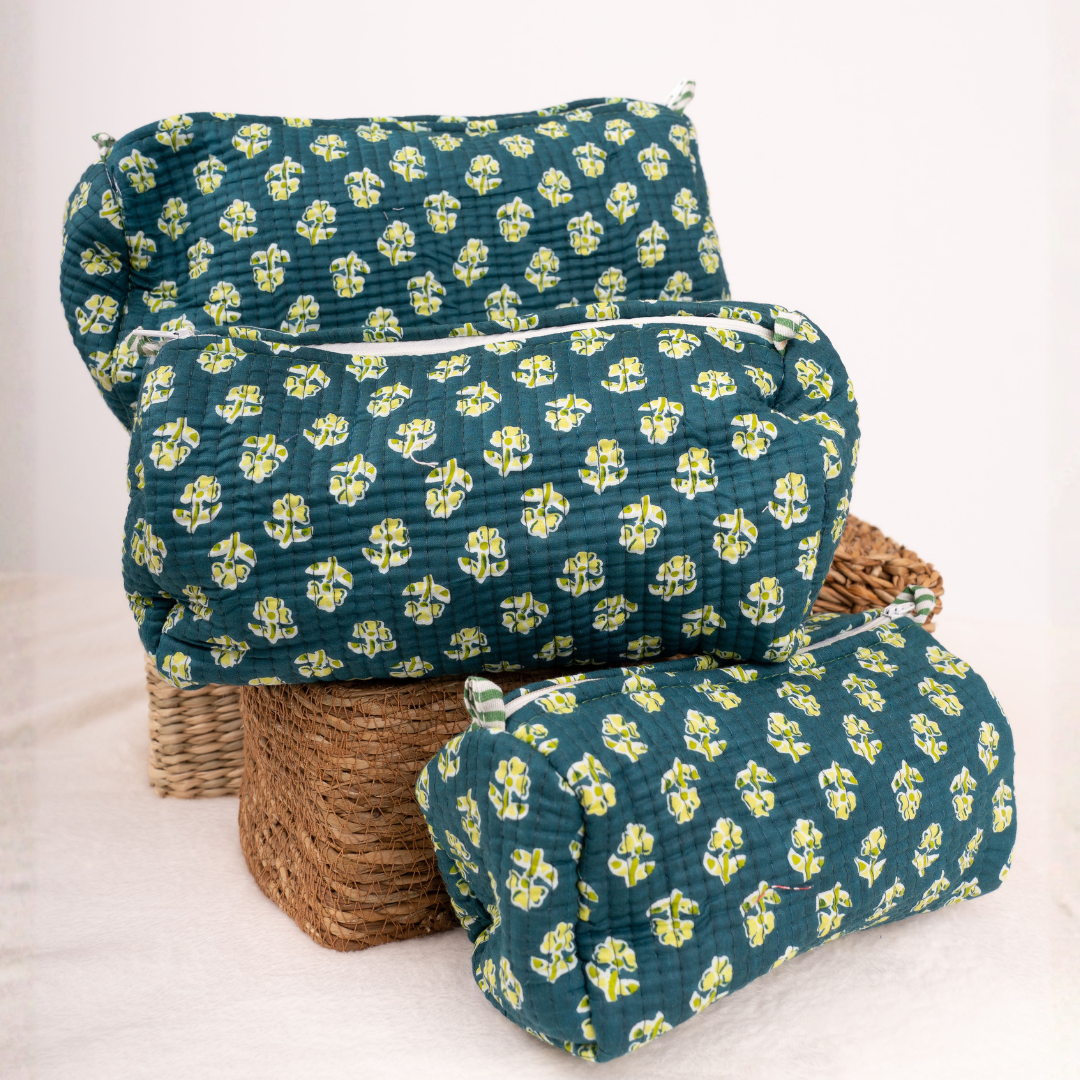 Quilted Makeup Pouch- 3 Sizes Available