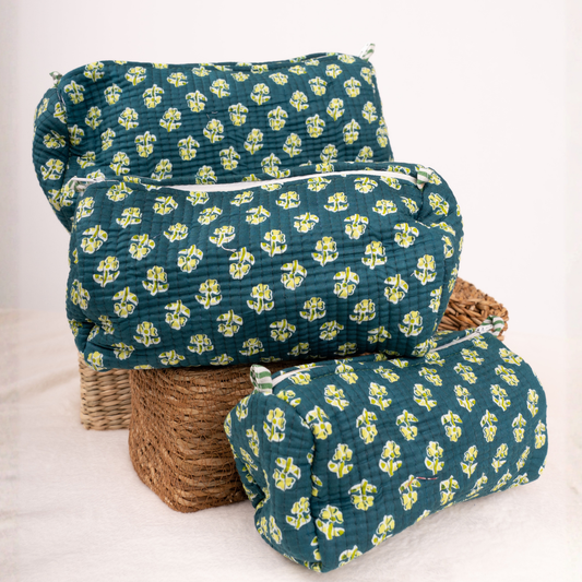 Quilted Makeup Pouch- 3 Sizes Available