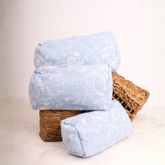 Quilted Makeup Pouch- 3 Sizes Available