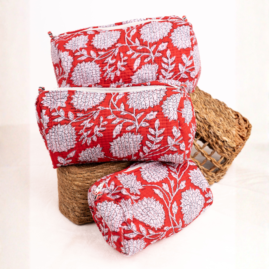 Quilted Makeup Pouch- 3 Sizes Available