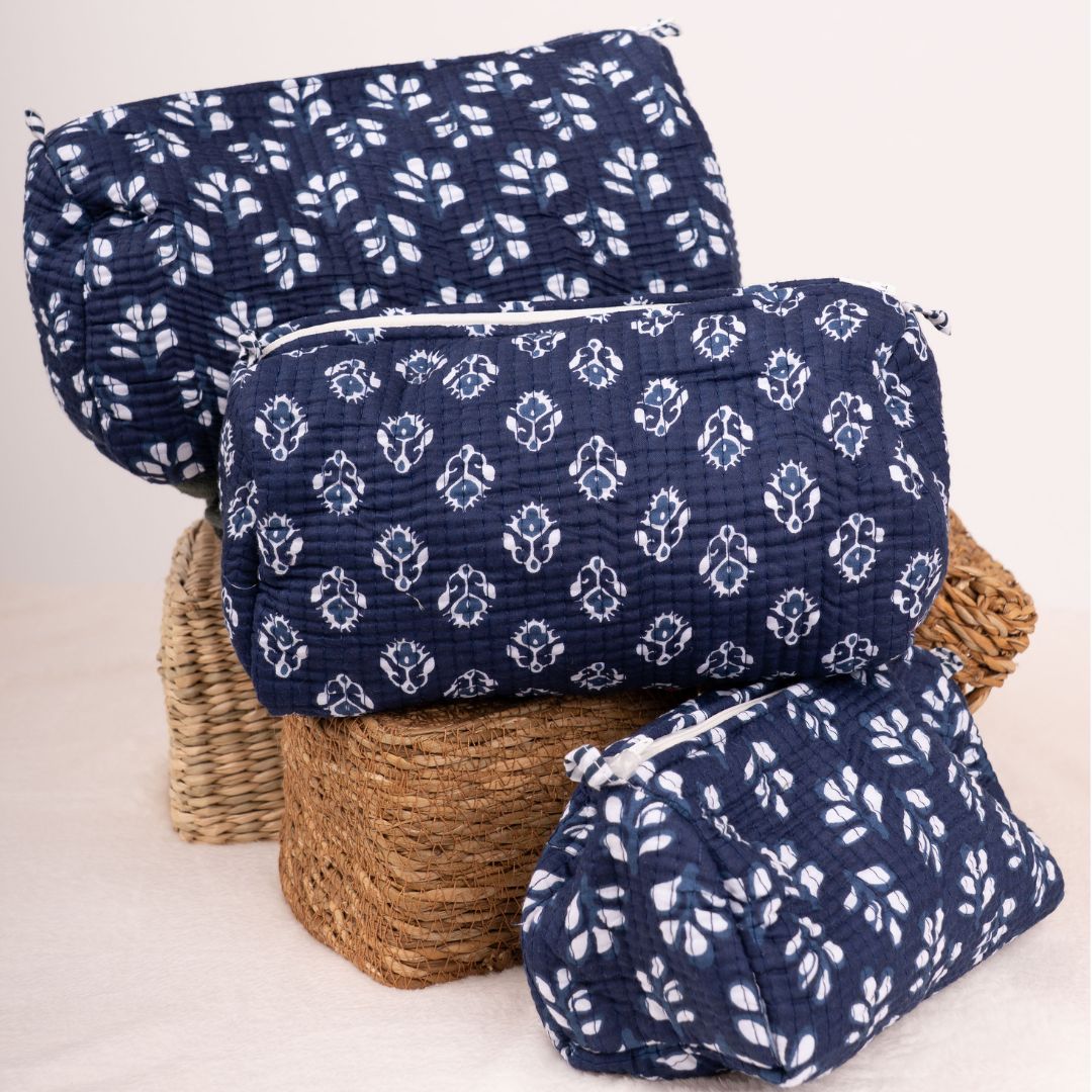 Quilted Makeup Pouch- 3 Sizes Available