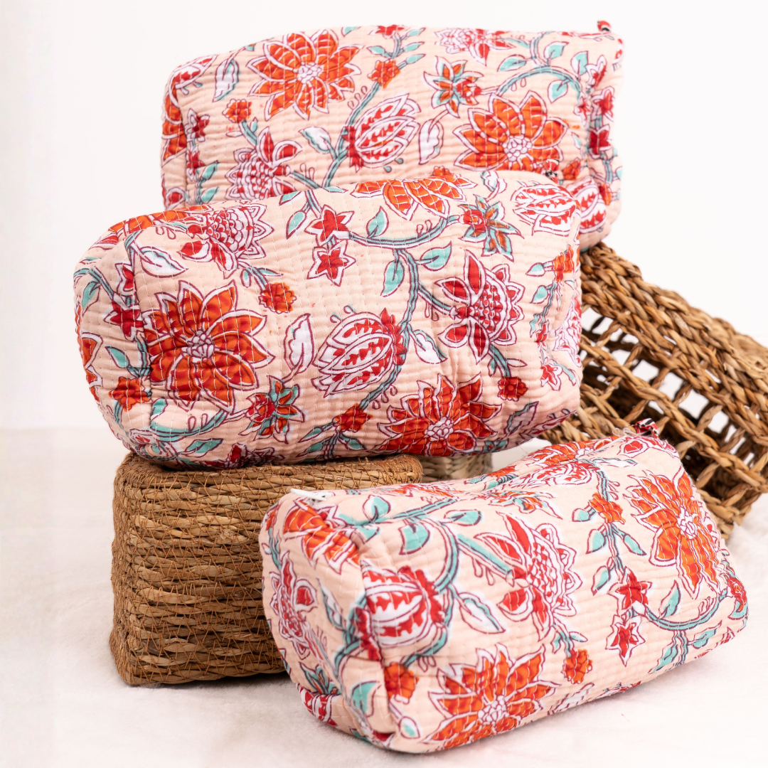 Quilted Makeup Pouch- 3 Sizes Available