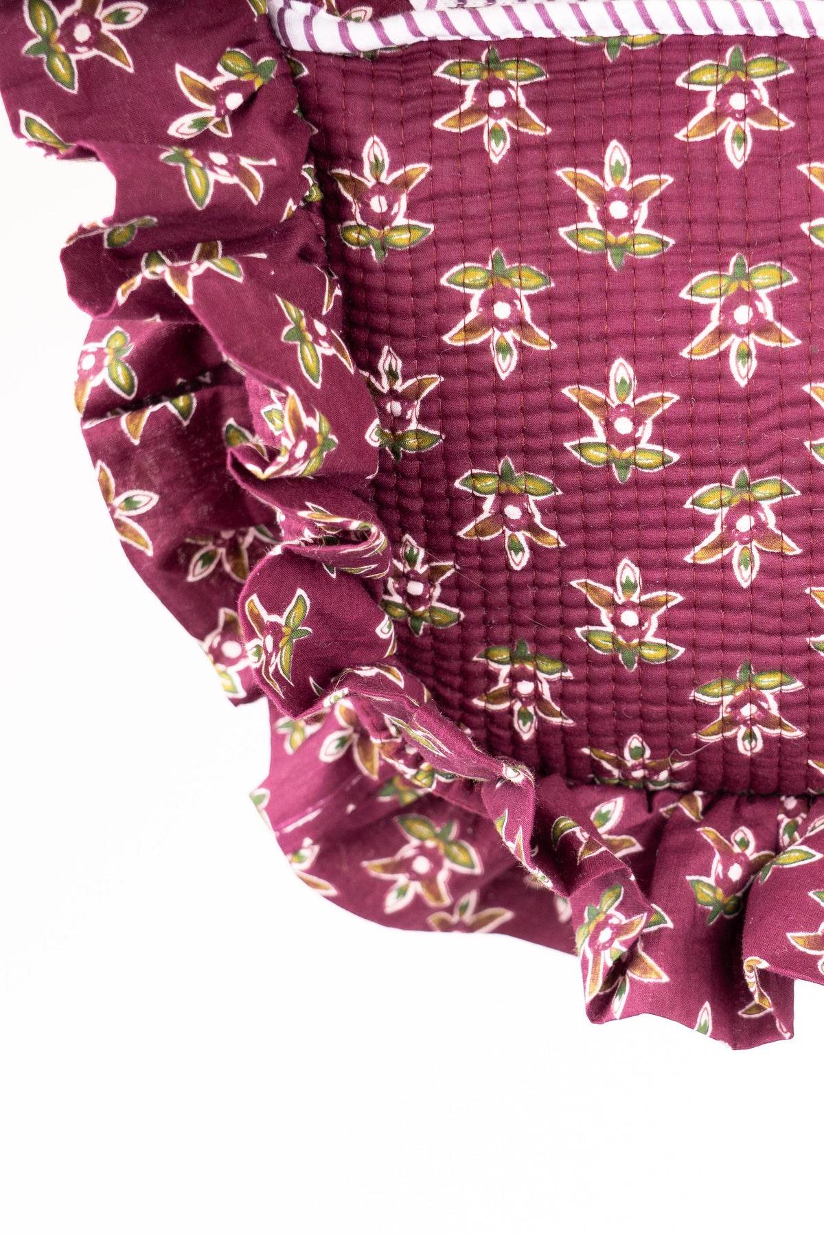 Jaipur by Maya Burgundy Ruffle Shoulder Bag